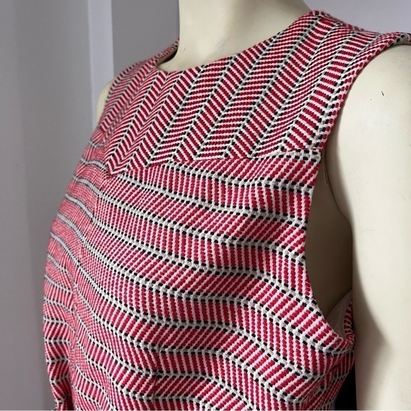 Jcrew Women’s Italian Tie Waist Dress in Tweed Sleeveless Red Tan Black 8T - Picture 8 of 12